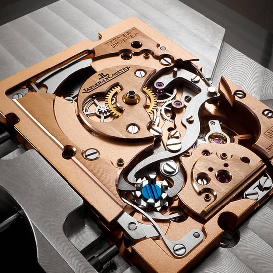 积家Reverso Tribute Chronograph翻转系列计时腕表玫瑰金款860型机芯特写图 - Q389256J
